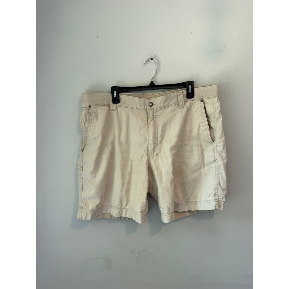 Columbia Mens Tan Khaki Utility Outdoor Cargo Shorts Size 38 Cotton Canvas